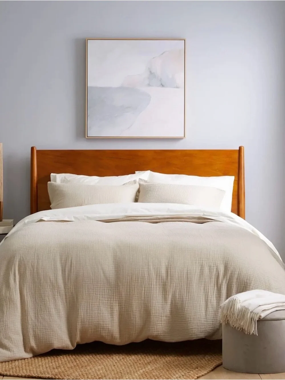 NEW Quince Organic Cotton Gauze Duvet Cover, King/Cal King (Dune)